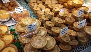 Selection of pies from Darwen Market 